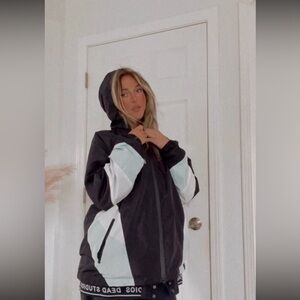 Super Cool Used P.E Nation Oversized Zip Up Windbreaker Jacket